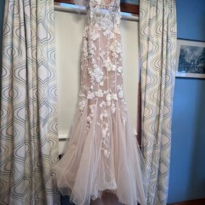 Berta Elegant Floral Lace Wedding Dress 24-p05